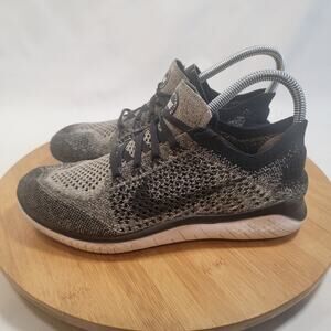 Nike Free RN Flyknit Running Sneakers Shoes Women 7 Gray Black